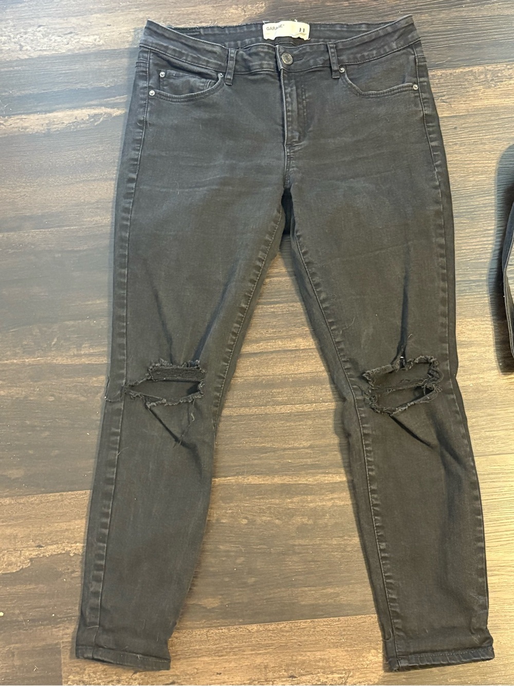Garage Black Distressed Skinny Jeans